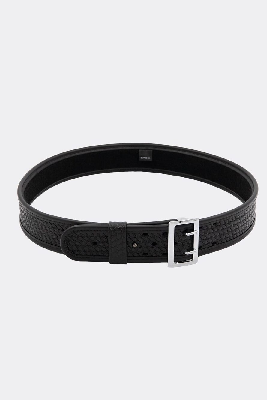 1303 7960 PLN Black Sam Browne Belt with Brass Buckle